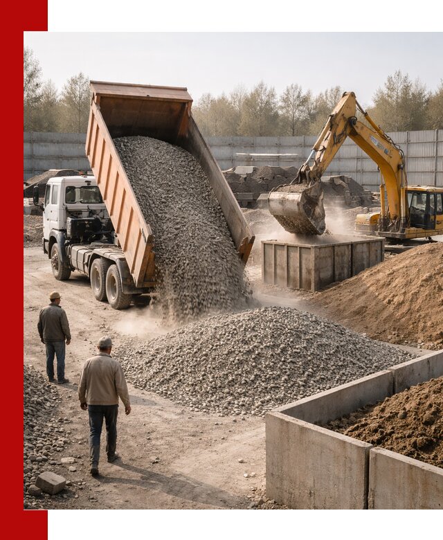 Доставка нерудных материалов с погрузкой и разгрузкой в Сочи