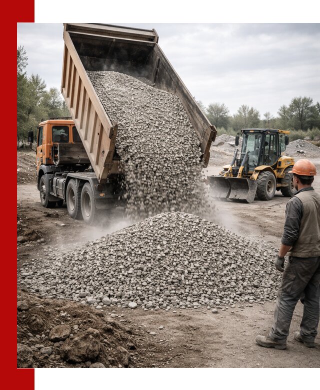 Доставка щебня в Сочи крупными и мелкими фракциями