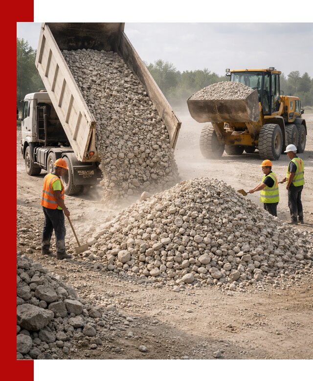 Доставка известнякового щебня фр. 40-70 в Сочи