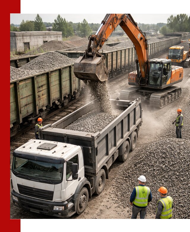 Железнодорожный щебень фракция 25–60 для поставок в Сочи