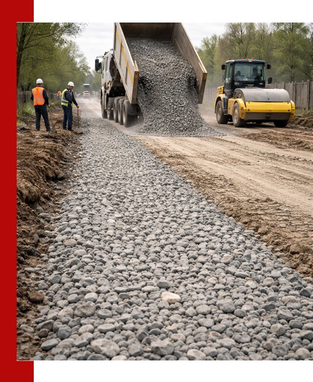 Доставка щебня для отсыпки дорог в Сочи высокого качества