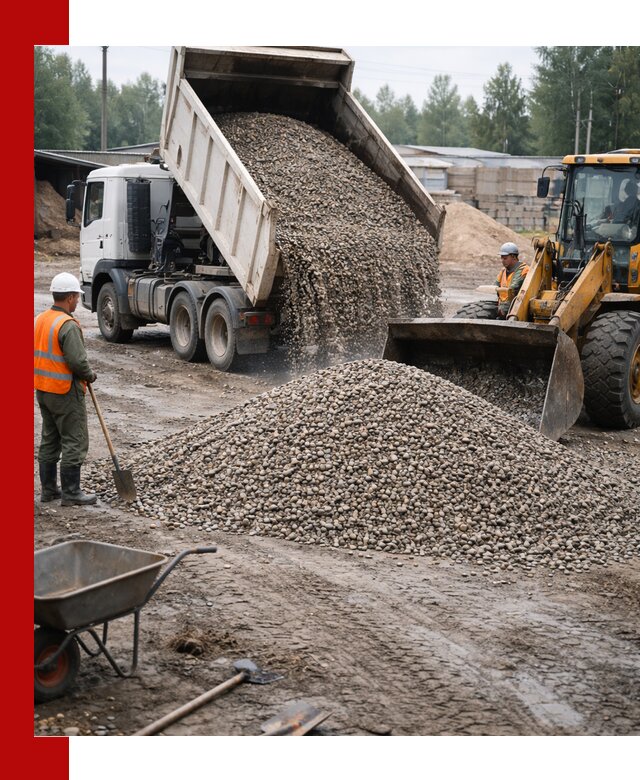 Мытый гравий с доставкой в Сочи от карьера до участка