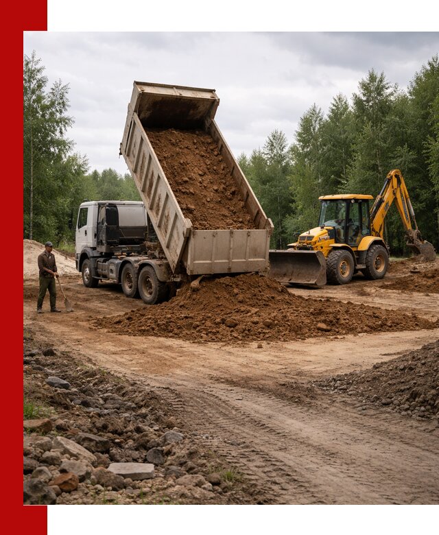 Доставка суглинка самосвалами в Сочи подсыпка и планировка