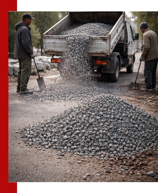 Гранитная крошка для посыпки дорог и тротуаров в Сочи