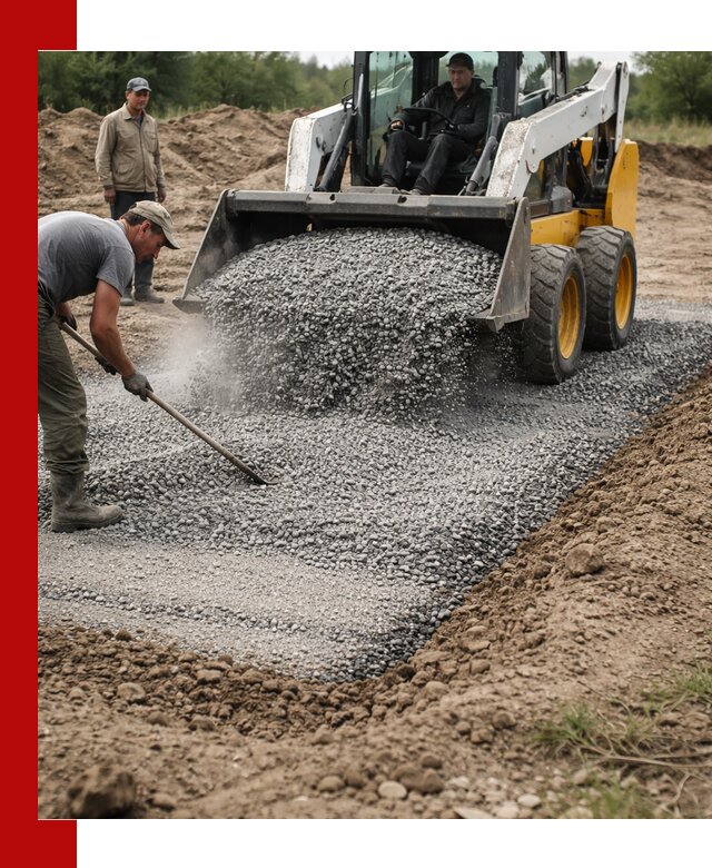 Устройство щебеночной подушки в Сочи для дорог и фундаментов